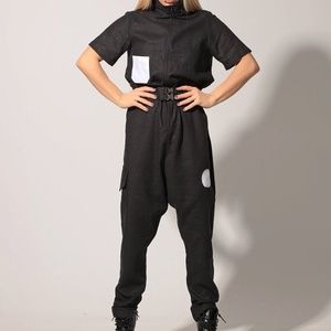 One-off black cotton jumpsuit, NWT